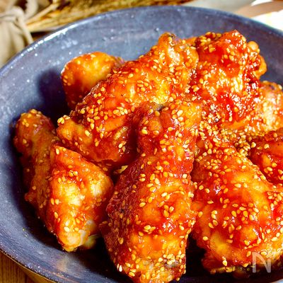 ＼焼肉のタレで絶品／ワンパン10分【手羽元ヤンニョムチキン】