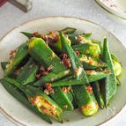 【無限オクラ】5分でできる、ガリバタおかか味