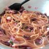 タコと柴漬けのパスタの工程3