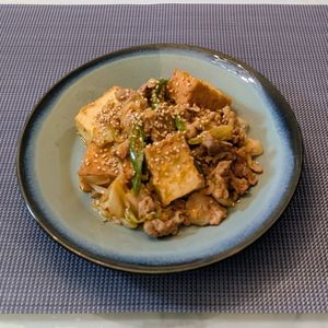𝔂𝓾𝓶𝓲🍓の作ってみた!投稿(お手軽簡単だけど美味しい♡豚肉と厚揚げのキムチ炒め)