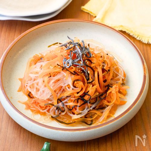 【食材2つ】低カロリー大満足『にんじんと春雨のさっぱ和え』