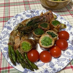 ご自由にどうぞ。の作ってみた!投稿(【冷凍ストック】凍ったまま焼けるアスパラ肉巻き)