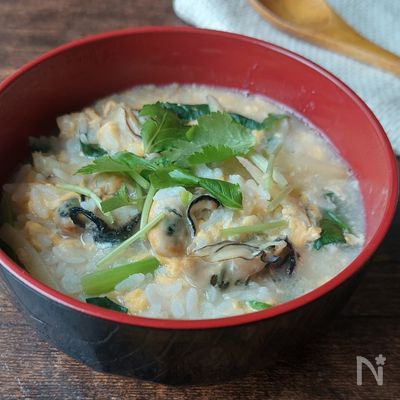 牡蠣と生姜の卵雑炊