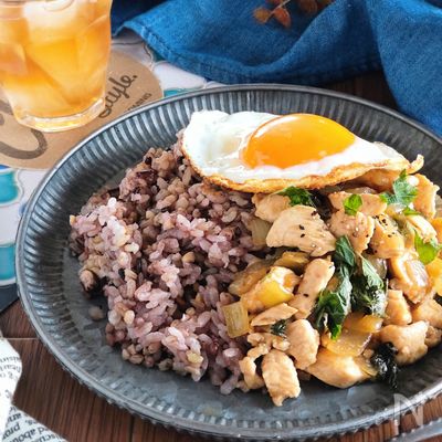 材料3つ☆大葉香る和風ガパオライス。