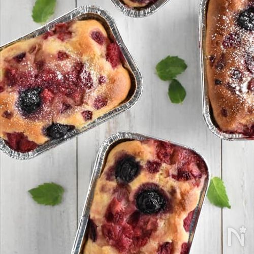 【冷凍ミックスベリーのバナナケーキ】トースターで簡単！