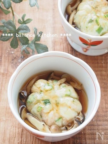 レンジで料亭風。おくら入り海老しんじょう