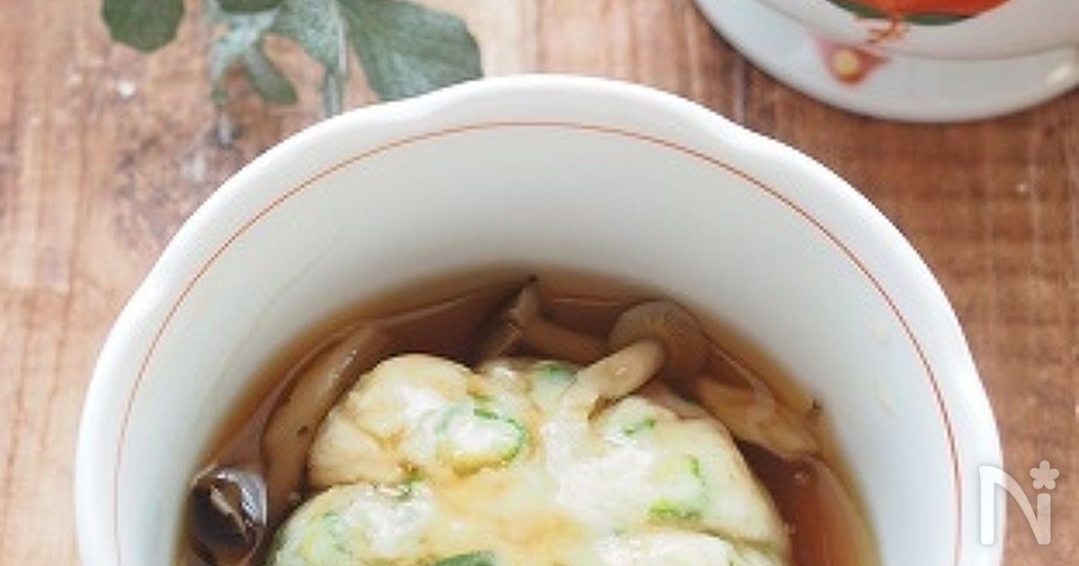 レンジで料亭風。おくら入り海老しんじょう