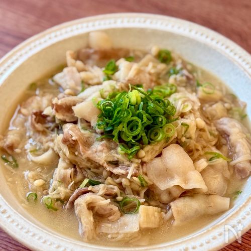 【豚えのみぞれ】食材3つだけ！包丁使わず完成✨