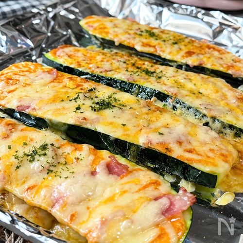 【ズッキーニピザ】人気の焼くまで3分シリーズ♪