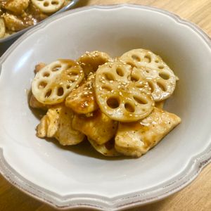 ゆかりの作ってみた!投稿(【鶏肉とレンコンのガリバタポン酢】食材2つ！簡単こく旨)