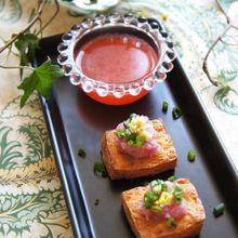 絹ごし豆腐フライのベトナム風前菜