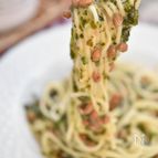 がごめ昆布きざみと納豆パスタ