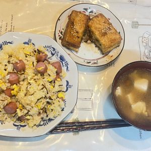 スピィの作ってみた!投稿(【塩こんぶバター炒飯】ウインナーと卵で絶品炒飯!味付け簡単♪)