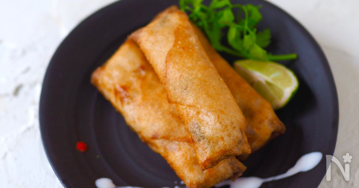 ササミの梅しそミニ春巻き【お弁当]