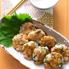 すりおろしレンコンとたたき海老のチーズ焼き