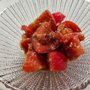 Maiの作ってみた!投稿(【トマトのごまあえ】切って混ぜるだけ♪冷やして食べると絶品！)