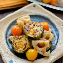 グリル野菜のさっぱり黒酢風たれ和え