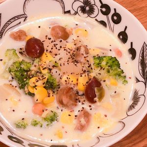 ミルクの作ってみた!投稿(【ブロコーンミルクスープ】具だくさんでヘルシー♪)