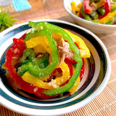 チンして和えるだけ☆2分で出来る【やみつきうま味パプリカ】