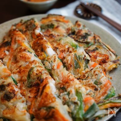 混ぜて焼くだけ『簡単海老ニラチヂミ』