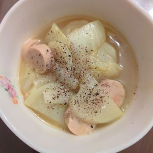 たりおの作ってみた!投稿(【白菜とポテトのカレースープ】味付け簡単！温かくてほっこり◎)