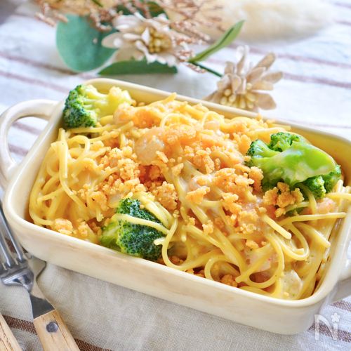 【豆乳えびグラタンパスタ】ほっこりまろやか〜