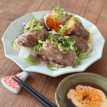 牛肉の白菜包み蒸し【ゴマだれポン酢で】