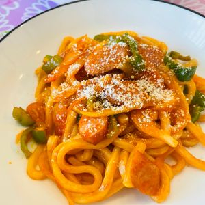 ちひろの作ってみた!投稿(【焼きナポリタン】ゆでずに簡単！パパッとランチに◎)