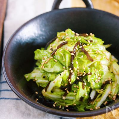 ふりふり♡やみつき塩昆布キャベツ【#無限#包丁不要#ポリ袋】