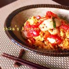 5分で完成⁈キムたまトマトの中華風ピリ辛ぶっかけそうめん♡