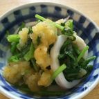 いかと根三ツ葉の柿ソース和え
