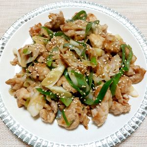 よっこの作ってみた!投稿(簡単！豚肉とねぎのうまだれ炒め)