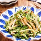 簡単！さっぱり美味しい☆『水菜とちくわの梅ポンおかかサラダ』