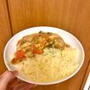 ケの作ってみた!投稿(ストウブで作る無水カレー♪『なすとパプリカのチキンカレー』)