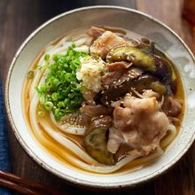 コクうま！豚バラなすの甘辛炒め冷やしうどん