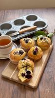 翌日もやわらかバターオイルなし「米粉のブルーベリーマフィン」