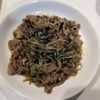 海の作ってみた!投稿(ごはんがすすむ☆牛肉と水菜のバタポンガーリック)