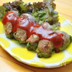 長芋入りピーマンの肉詰め