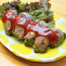 長芋入りピーマンの肉詰め