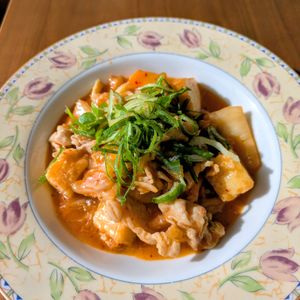 るるる♪の作ってみた!投稿(【絹揚げと豚肉のキムチとろみ炒め煮】汁ごと全部美味しい♪)