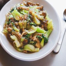 青梗菜のひき肉炒め