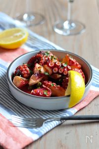 工程一つ【たこのスペイン風マリネ】お酒のお供に