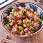【タコと枝豆の生姜香る炊き込みご飯】噛むほどにうま味広がる♪
