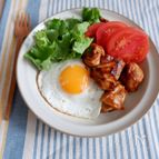 鶏むね肉でカフェ飯♡チキンロコモコ