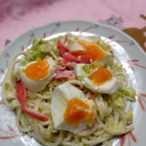 コスモスの作ってみた!投稿(【キャベツと卵のスパゲッティサラダ】お箸が止まらない)
