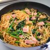 簡単！『ほうれん草とベーコンとしめじの醤油パスタ』の工程5
