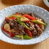 《コツコツ鉄分》牛肉とアスパラガスのスタミナ黒酢炒め