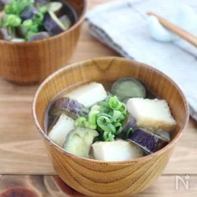 ほっこり簡単◎なすと厚揚げの具沢山みそ汁