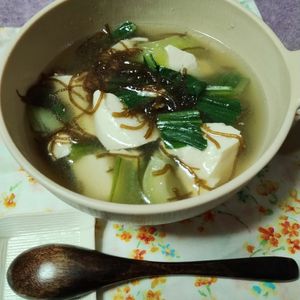 M＊Pの作ってみた!投稿(【青梗菜ともずくと豆腐の中華スープ】ヘルシーなのに大満足！)