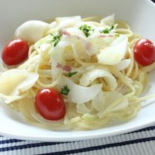 ゆり根とアイコのミルクスープスパゲティ
